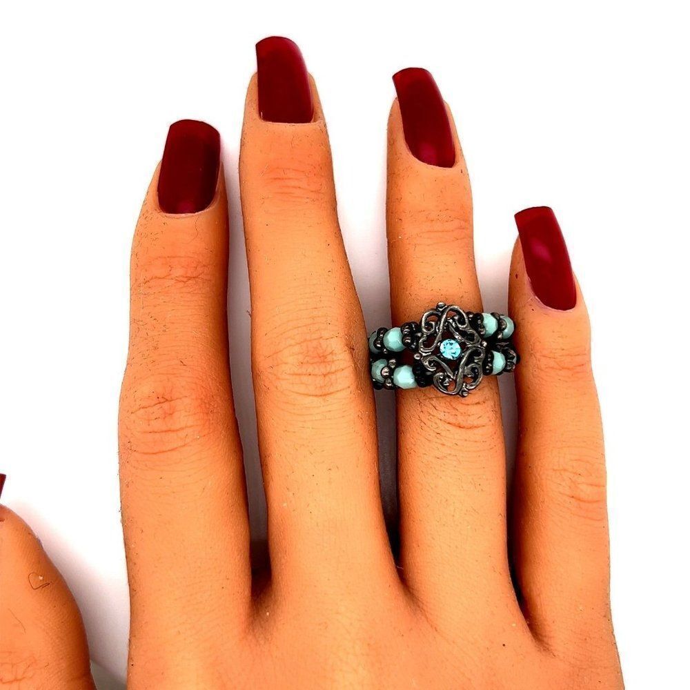 Double Strand Beaded Ring‎ - Picture 3 of 4